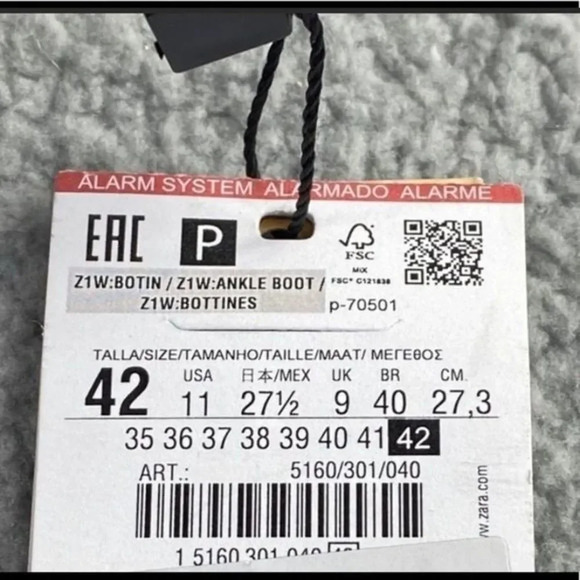 NEW zara bootie black leather ankle boots elastic GUSSET pull on womens 11 EU 42 - Picture 15 of 16